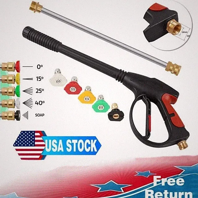 High Pressure 4000PSI Car Power Washer Gun Spray Wand Lance Nozzle US