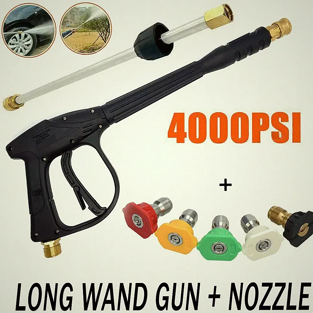 High Pressure 4000PSI Car Power Washer Gun Spray Wand Lance w/ 5 Nozzle Kit M22