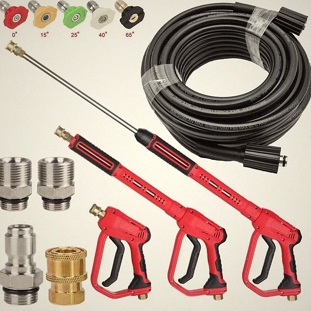 High Pressure 4350PSI Car Power Washer Gun/Spray Wand/Lance/Nozzle/Hose 3/8" M22