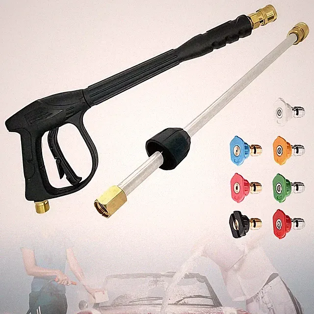 High Pressure 5800PSI Car Power Washer Gun Spray Wand Lance 7 Nozzle Kit