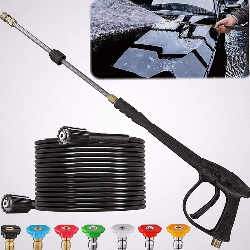 High Pressure 5800PSI Car Power Washer Gun Spray Wand Lance Nozzle and Hose Kit