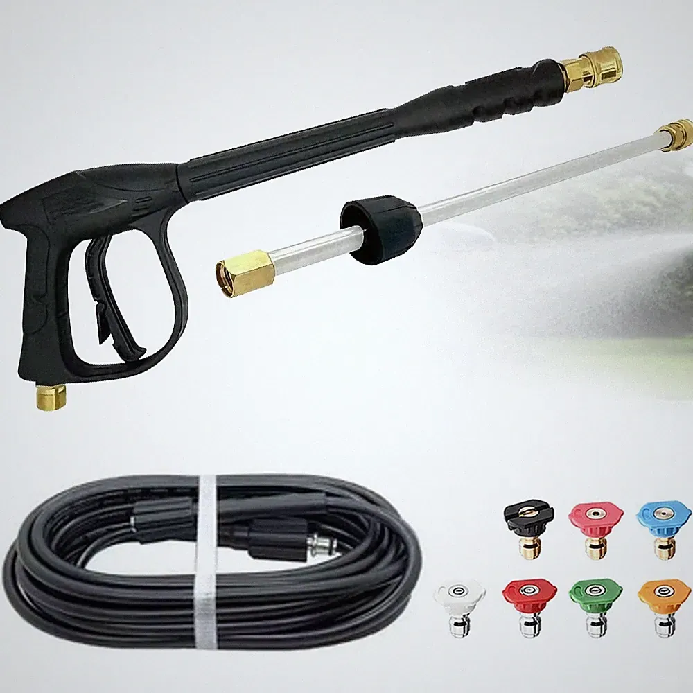 High Pressure 5800PSI Car Power Washer Gun Spray Wand Lance Nozzle and Hose Kit