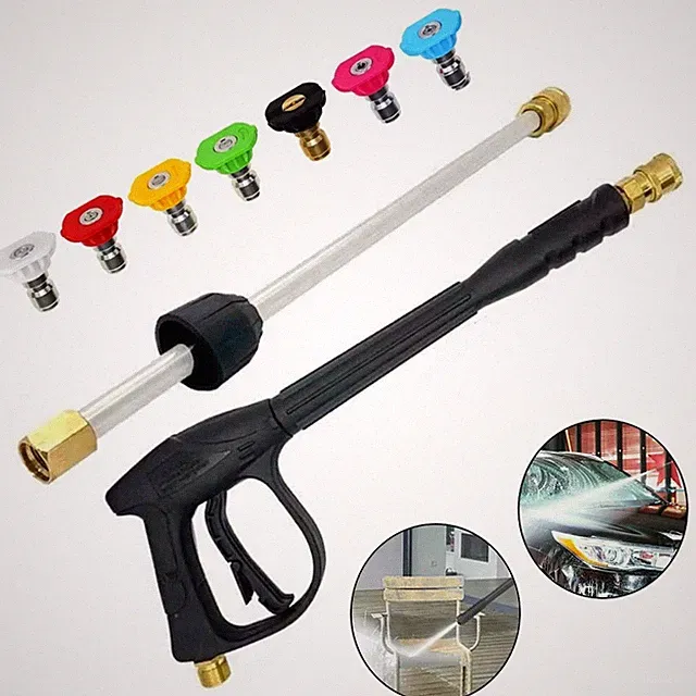 High Pressure 5800PSI Car Power Washer Gun Spray Wand Lance Nozzle Kit