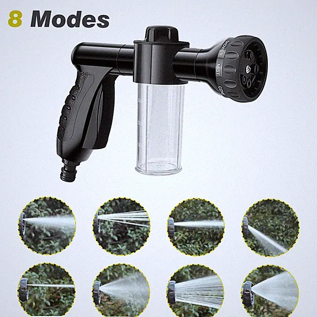 High-Pressure 8-in-1 for Car Wash Brush Foam Gun with 3.5Oz Soap Sprayer Outdoor