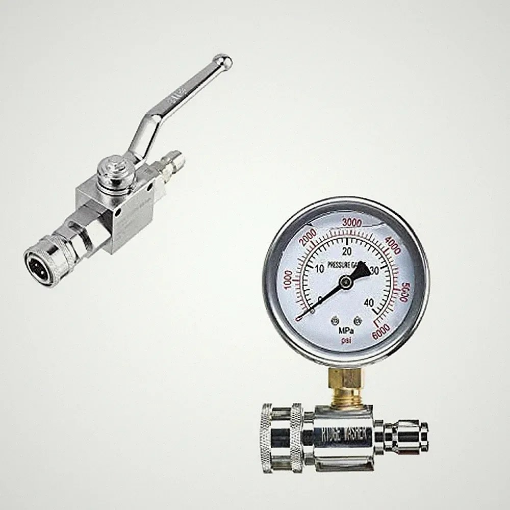 High Pressure Ball Valve Kit for Power Washer Hose, Pressure Washer Gauge
