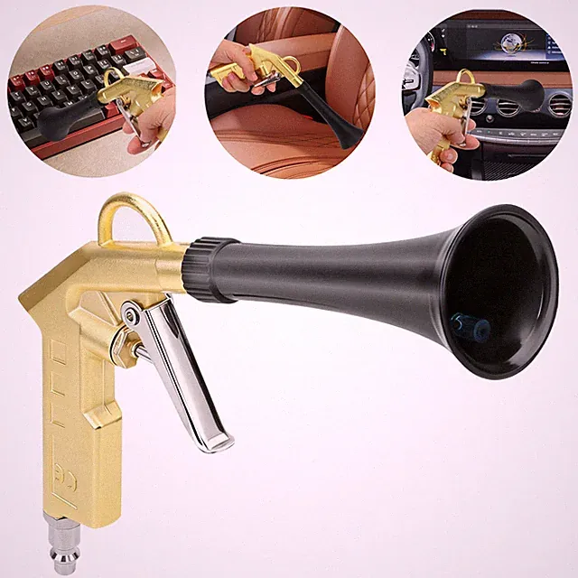 High-Pressure Car Interior Cleaning Gun 360° Rotating Tip 1/4" Nozzle Vents Gaps