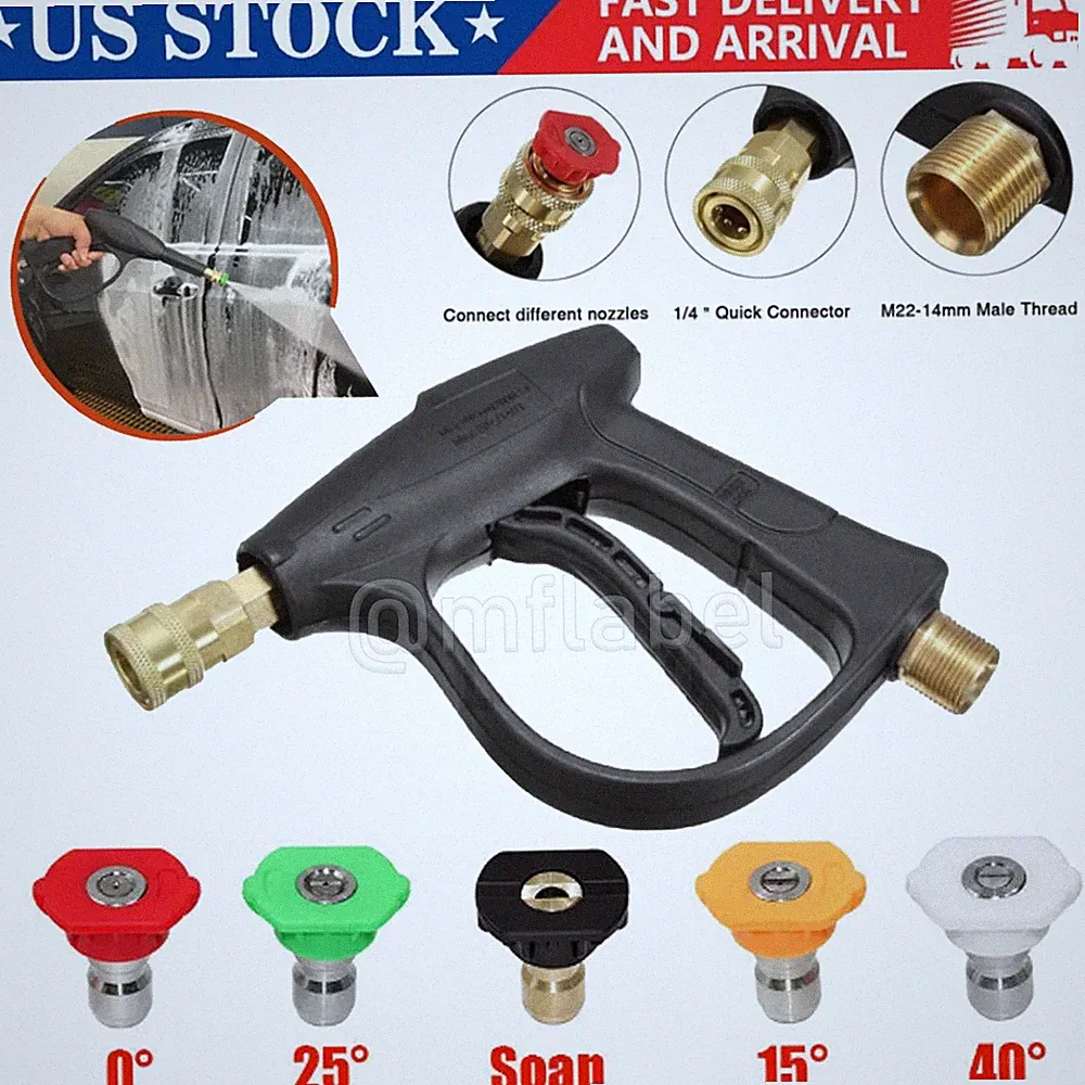 High Pressure Car Power Washer Gun Spray Wand Lance Nozzle and Hose Kit 3000PSI