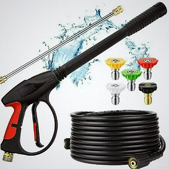 High Pressure Car Power Washer Gun Spray Wand Lance Nozzle and Hose Kit 4000PSI