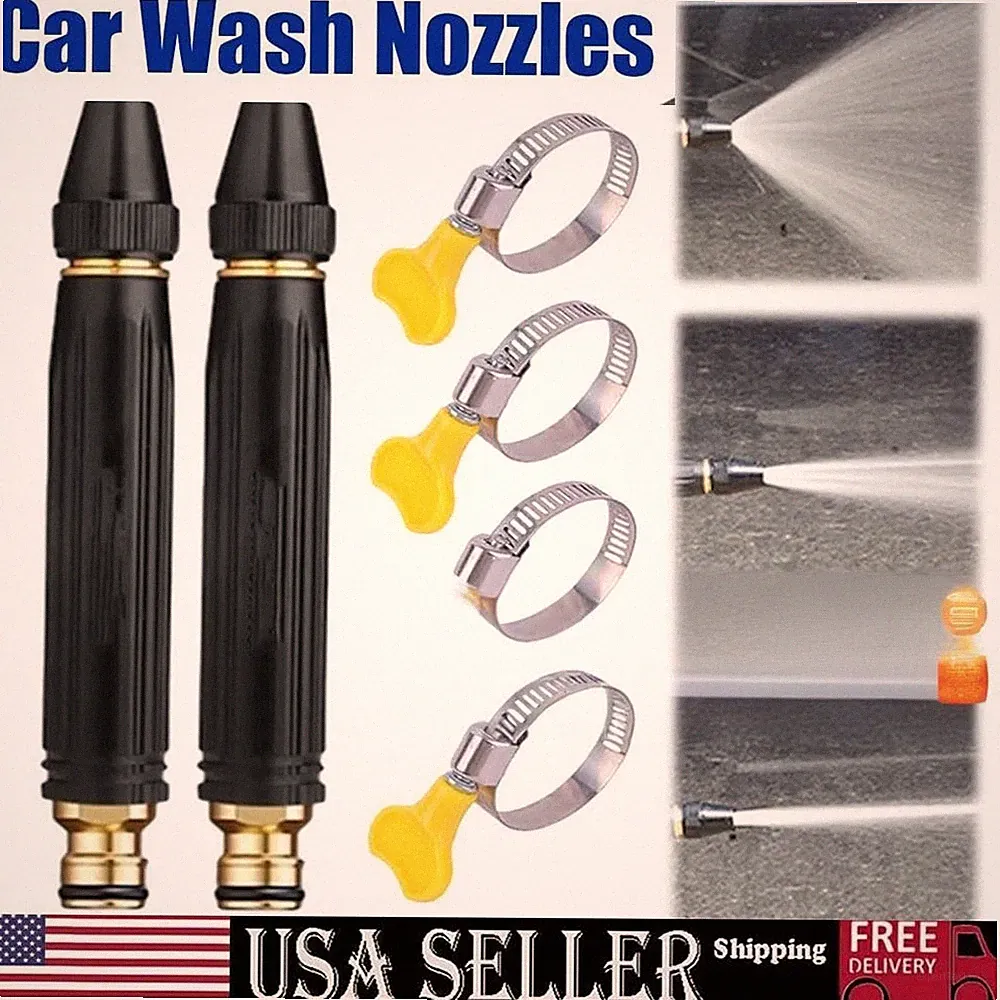 High Pressure Car Wash Water Gun Spray Nozzle Portable Washer For Auto 2PCS New