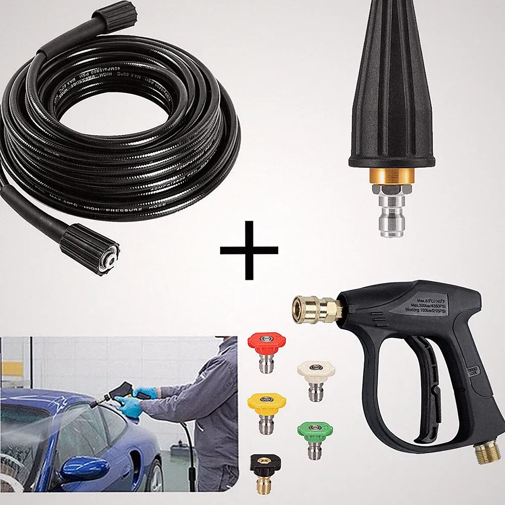 High pressure cleaning machine accessories water gun, 50 FT water pipe, nozzle