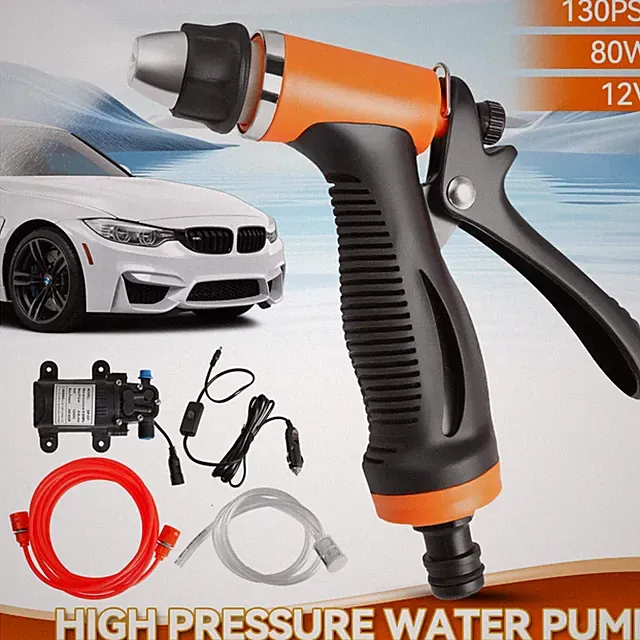High Pressure Electric Car Washer Pump Wash 12V Clean Kit Portable 100W 130PSI