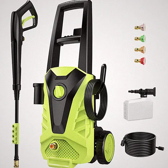 High Pressure Electric Power Washer 2.0 GPM w/ Foam Cannon, Spray Gun & Hose Kit