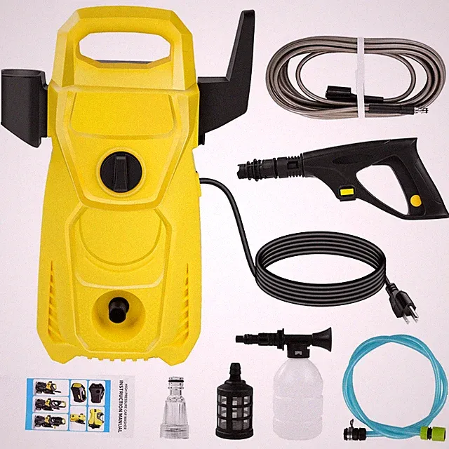 High Pressure Electric Washer Machine with Nozzle Gun Spray-Yellow (US 110V)