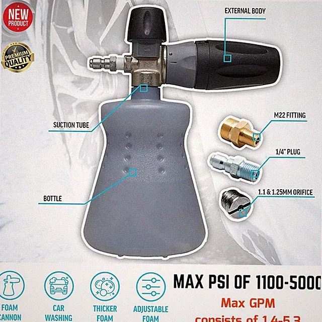 High Pressure Foam Cannon Car Wash Sprayer Gun for Pressure Washer Boat Roof Car