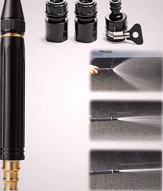 High Pressure Hose Nozzle – Metal Connector Set, Car & Outdoor Washing Tool