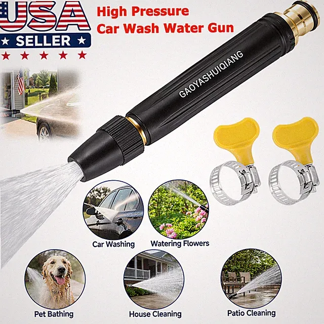High-Pressure Hose Nozzle - Water Gun for Car Wash & Garden Boosting Power Lot