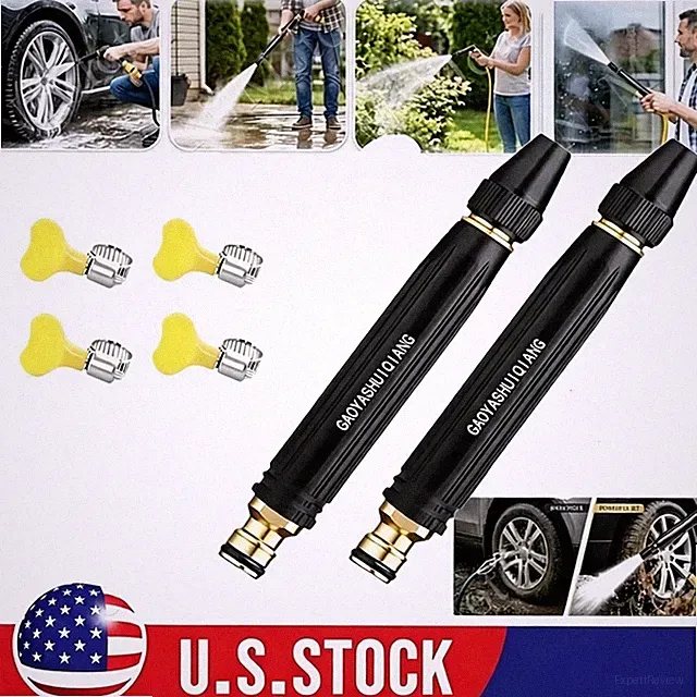 High Pressure Hose Nozzle Water Gun for Car Wash Garden Pressure Booster 2Pack