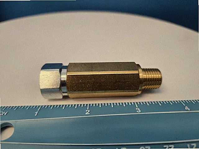 High Pressure in-line Filter, 1/4" FPT Inlet x 1/4" MPT Outlet Brass. 6000PSI.