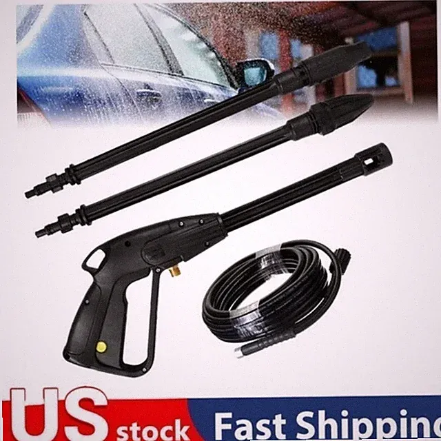 High Pressure Power Washer Spray Gun 160 Bars Jet 2PC Lance Nozzle w/5m Hose