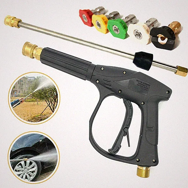 High Pressure Power Washer Spray Gun Copper Metal Lance Nozzle 4000PSI Cleaner