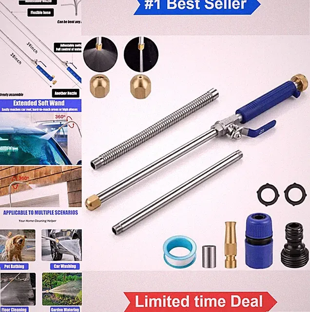 High Pressure Power Washer Wand 39 Inch Extendable Foam Nozzle Kit for Car