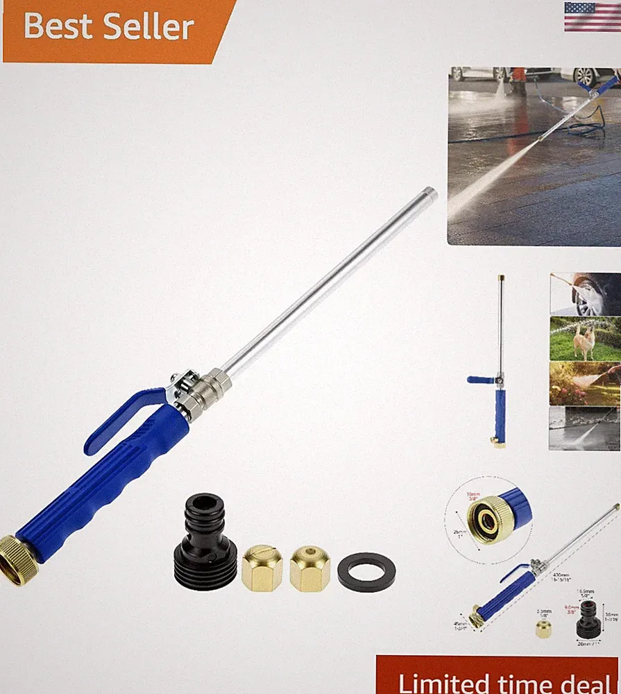 High Pressure Power Washer Wand & Nozzle with 2 Spray Tips - Multi-Purpose Tool