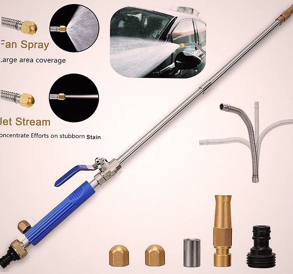 High Pressure Power Washer Wand Water Spray Nozzle Attachment for Universal Hose