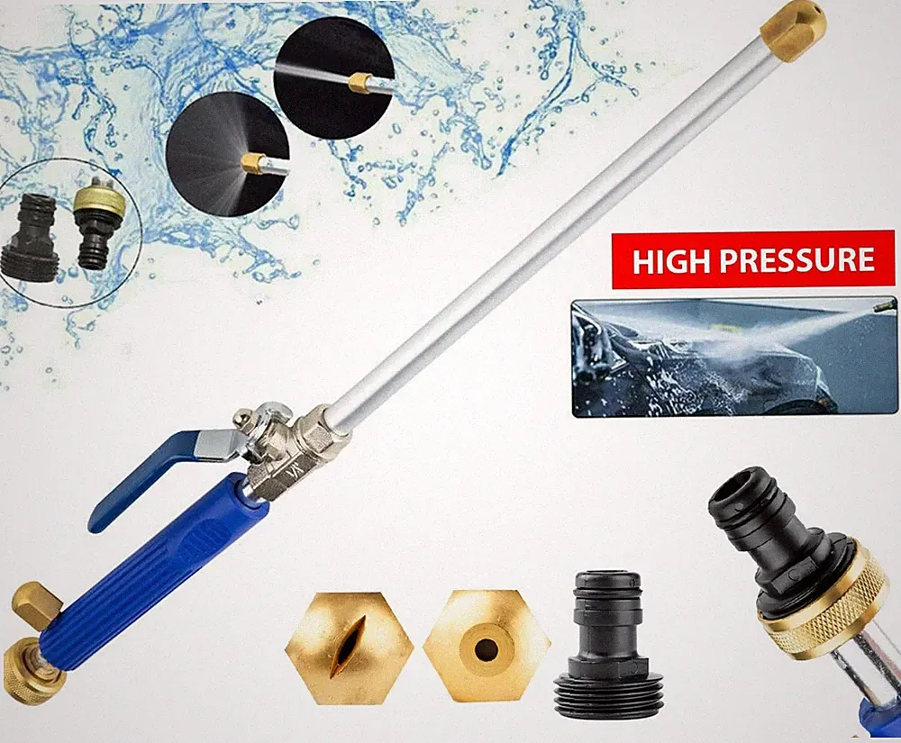 High Pressure Power Washer Water Spray Gun 2-Nozzle Wand Attachment Garden Hose