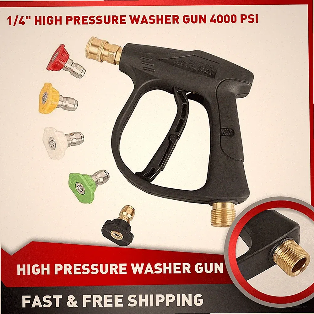 High Pressure Power Washer Water Spray Gun Wand Attachment Hose Garden +5 Nozzle