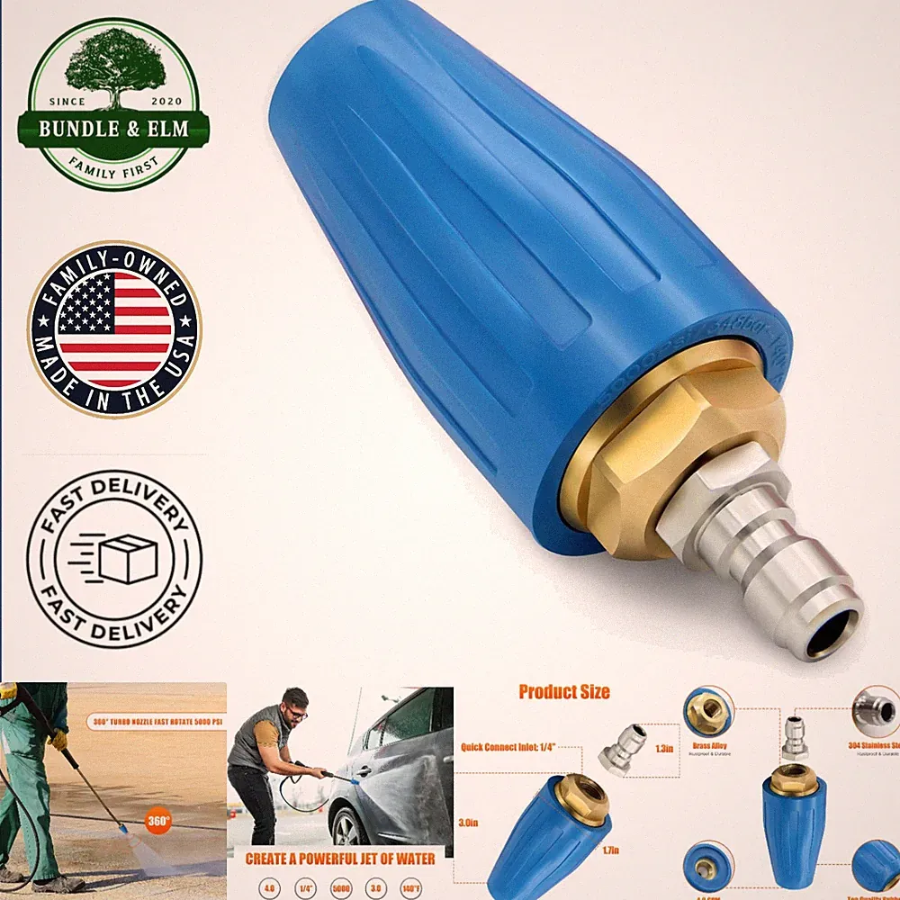 High Pressure Rotary Nozzle 1/4 Inch Quick Connect for Pressure Washer 4.0 GPM