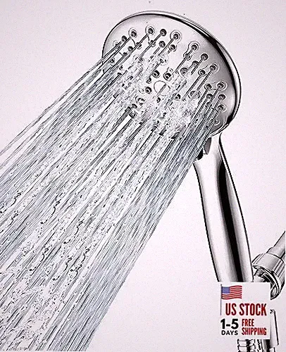 High Pressure Shower Head with Handheld, 6 Spray Settings Handheld Chrome