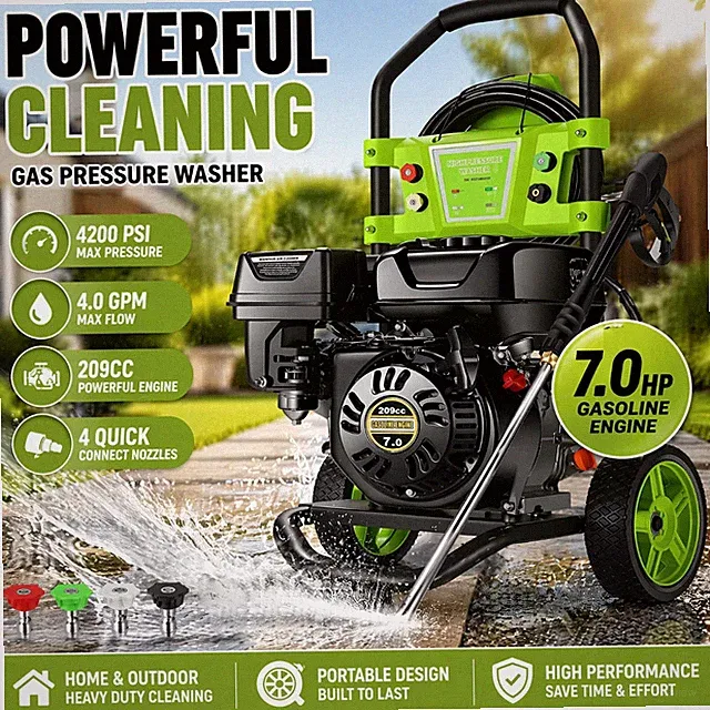 High Pressure Washer 4200PSI 4.0GPM 209CC Power with 4 Quick Connect Nozzles