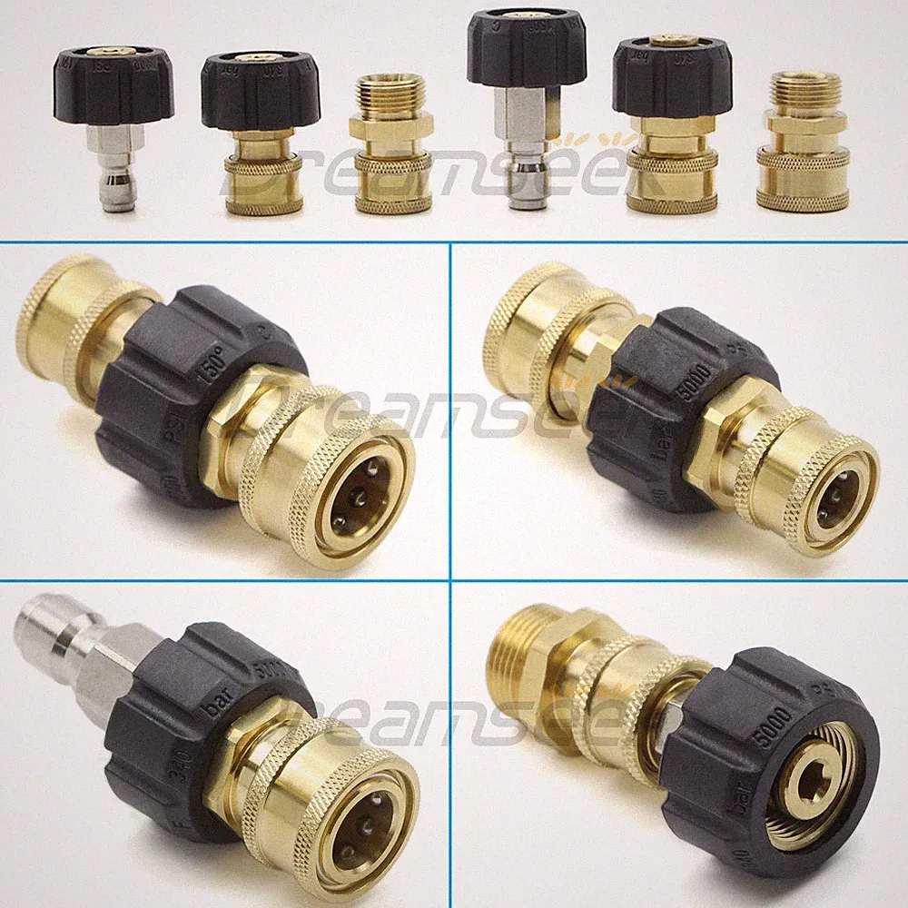 High Pressure Washer Adapter M22-14mm/15mm Swivel to 1/4" or 3/8" Quick Connect