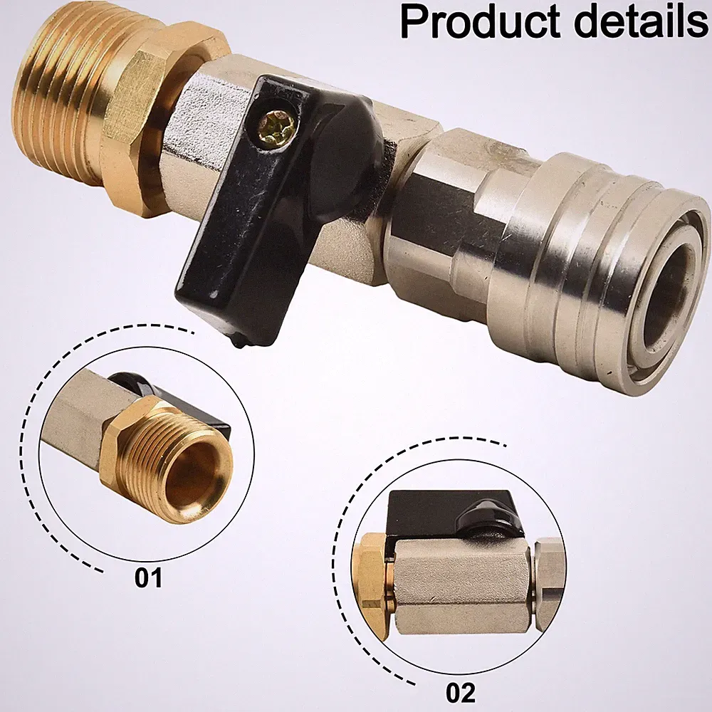 High Pressure Washer Ball Valve 1/4 M22 Quick Connector for Power Washer