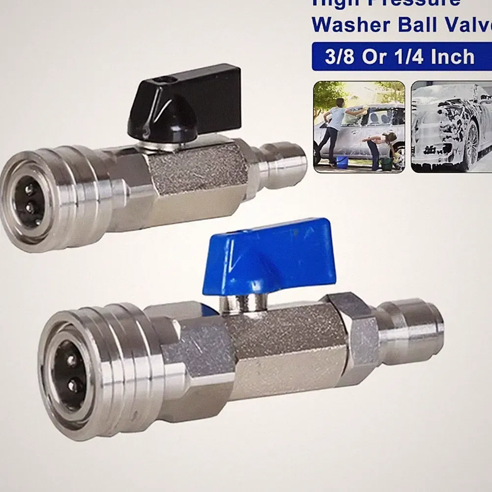 High Pressure Washer Ball Valve 3/8" Or 1/4" Quick Connector Control Switch NEW