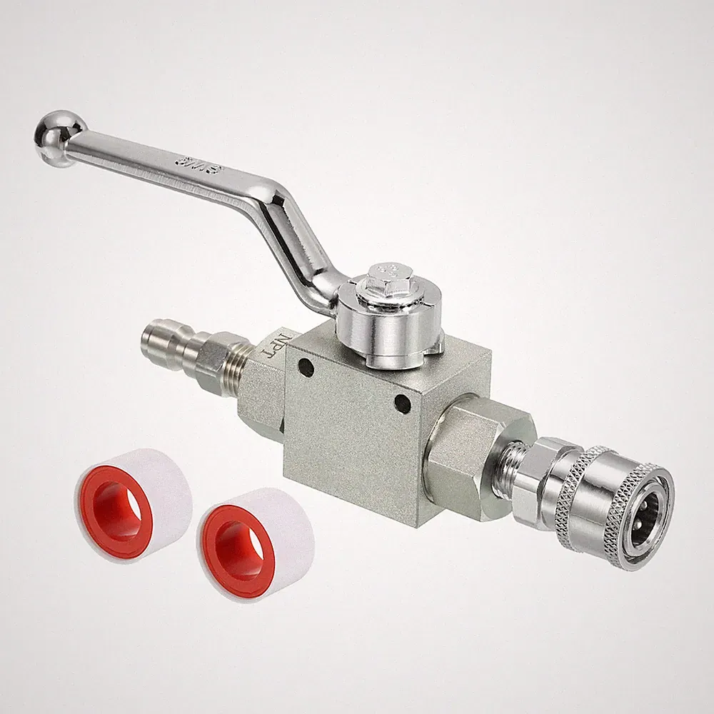 High Pressure Washer Ball Valve Kit Stainless Steel 1/4" 4500 PSI