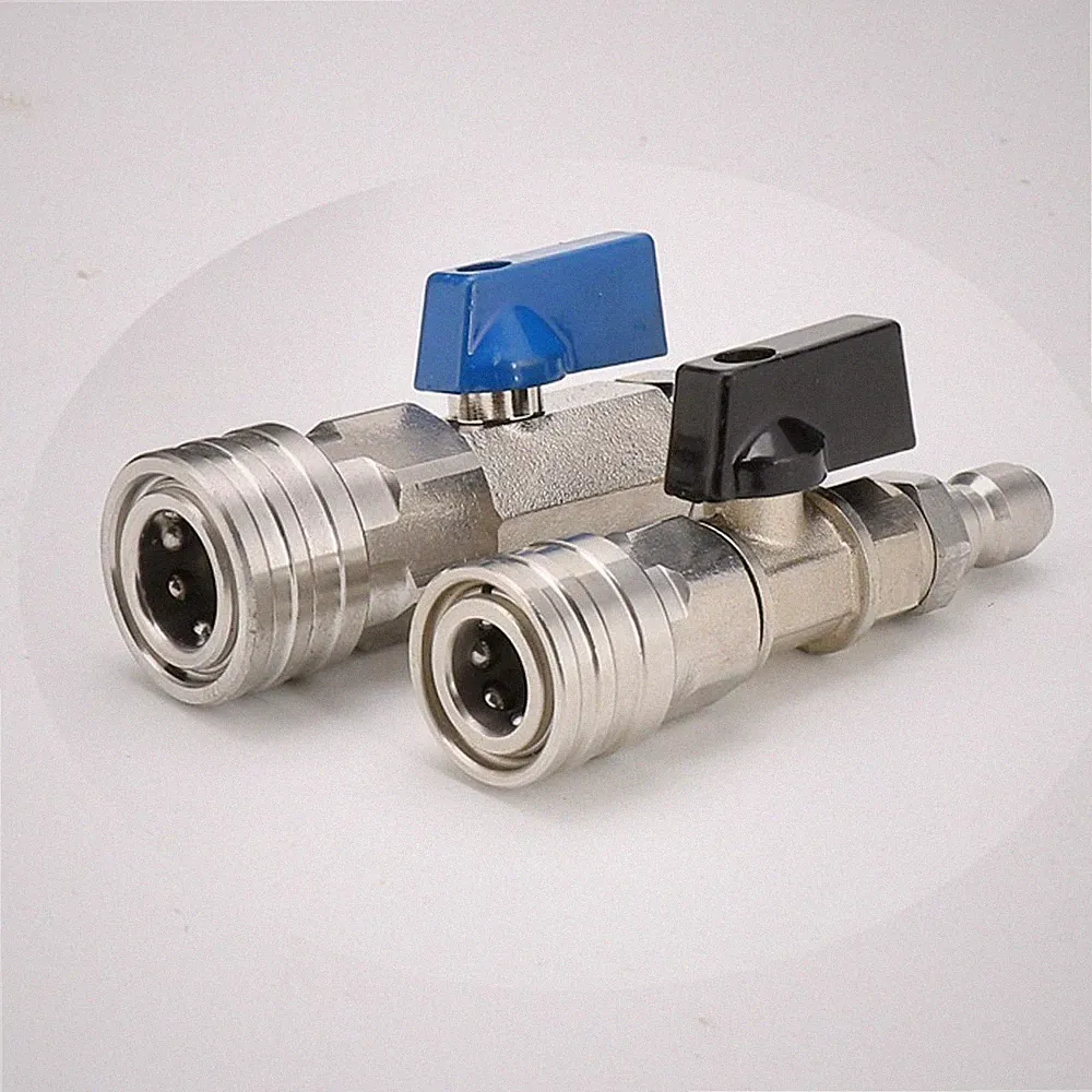 High Pressure Washer Ball Valve Nozzle for Power Washer Hose 1/4" / 3/8" Quick