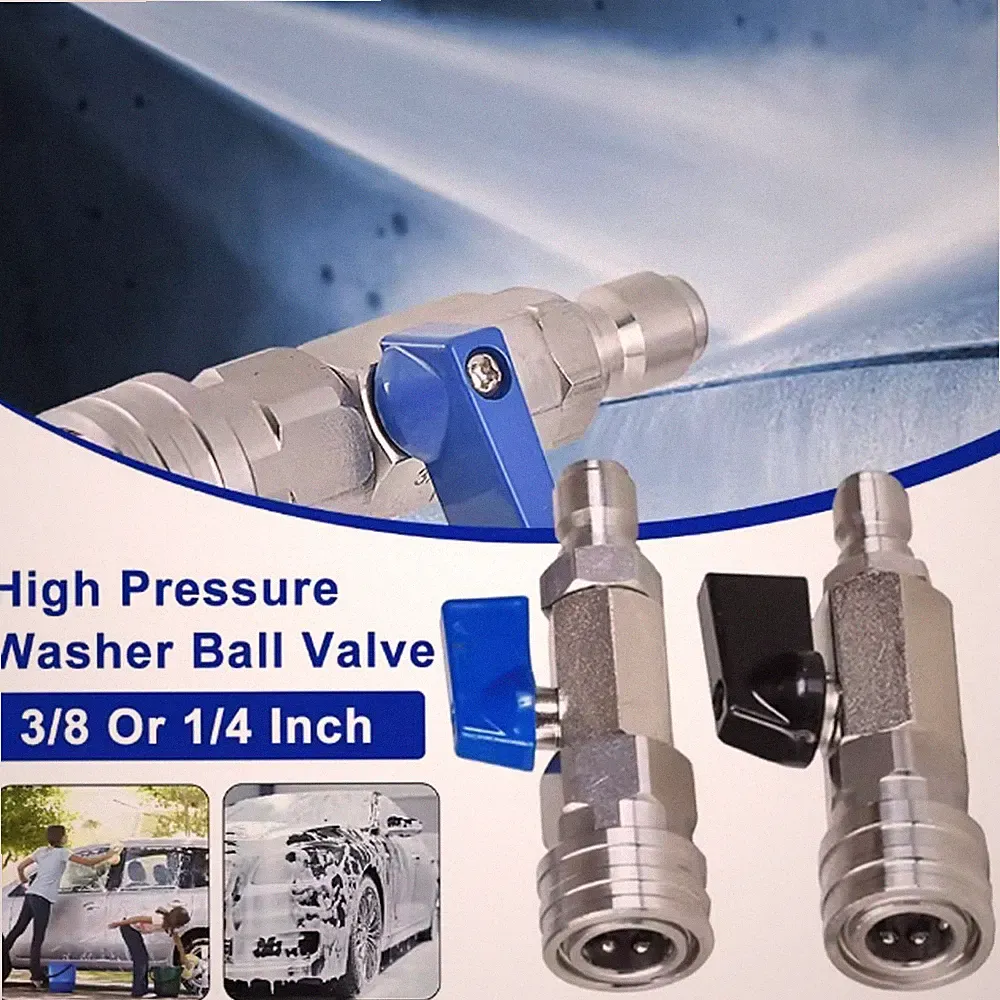 High Pressure Washer Ball Valve Nozzle Power 1/4" or 3/8" Quick Connect Fitting