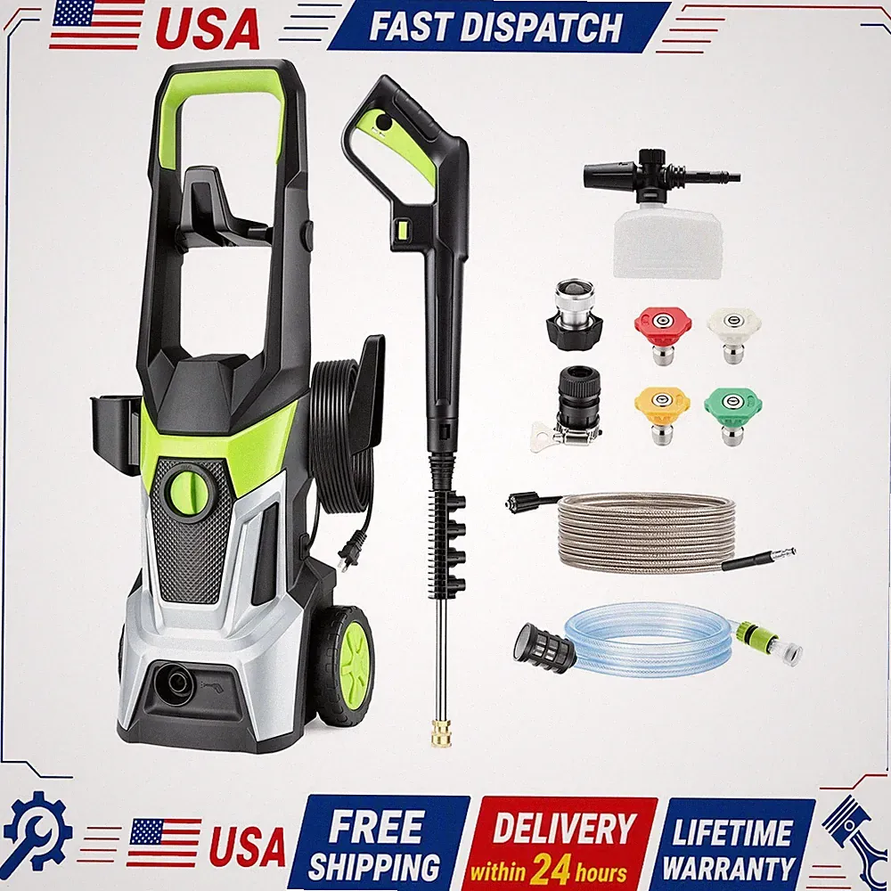 High Pressure Washer Electric 1740PSI 2.6GPM Cleaning Machine for Driveway Deck