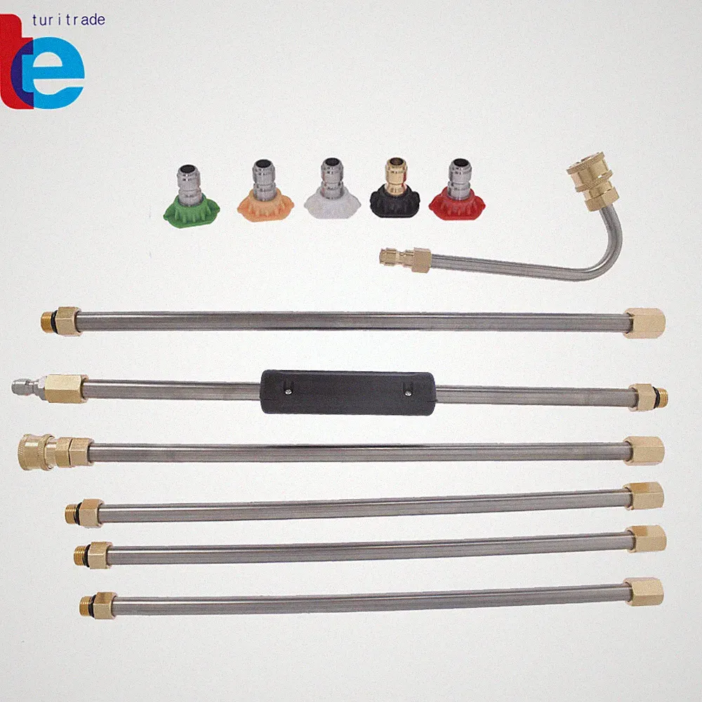 High Pressure Washer Extension Wanded Set 5 Cleaner Nozzle And Hose 4000PSI Kit