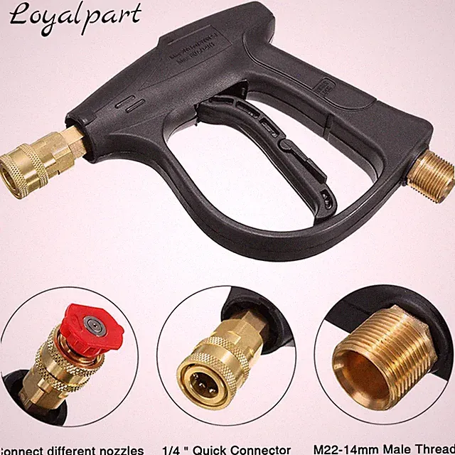 High Pressure Washer Gun 3000 PSI For Car Foam Spray Power Short Wand Nozzle Tip