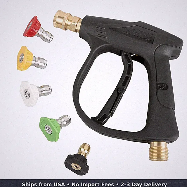 High Pressure Washer Gun 3000 PSI Max With 5 Color Quick Connect Nozzles M22-14
