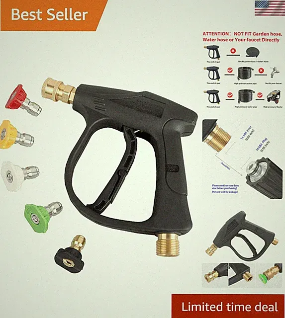 High Pressure Washer Gun,3000 PSI Max with 5 Color Quick Connect Nozzles M22-...