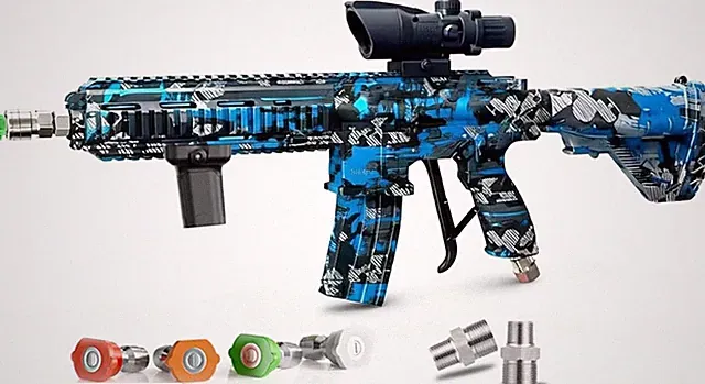High Pressure Washer Gun 3600 PSI M416 Tactical Style with Foam Cannon Nozzles