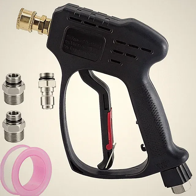 High Pressure Washer Gun 5000 PSI Car Wash Foam Spray Short Wand 3/8" Connector