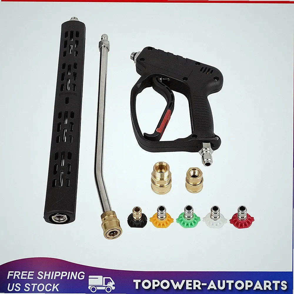 High Pressure Washer Gun 5000PSI 3/8" with Extension Wand Trigger Handle 1/4"