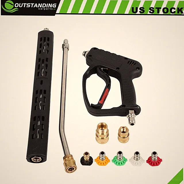 High Pressure Washer Gun 5000PSI 3/8" with Extension Wand Trigger Handle 1/4"