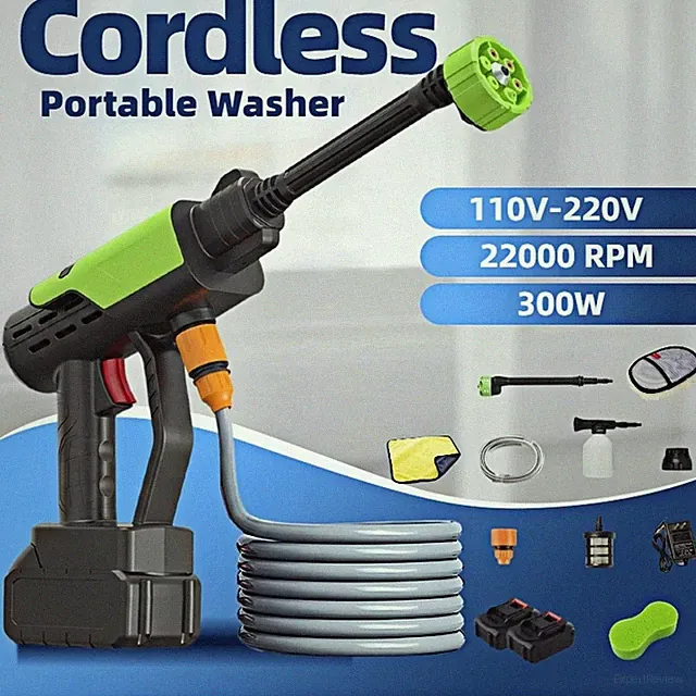 High Pressure Washer Gun 750 PSI Car Wash Foam Spray Short Wand w/6-in-1 Nozzle