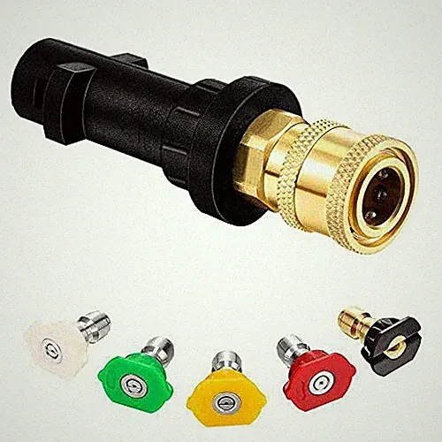 High Pressure Washer Gun Adapter 1/4" Spray Nozzle Tips Adapter+Nozzle