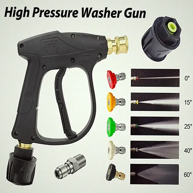 High Pressure Washer Gun Car Washing Kit Pressure Washer Nozzle Hose Connector